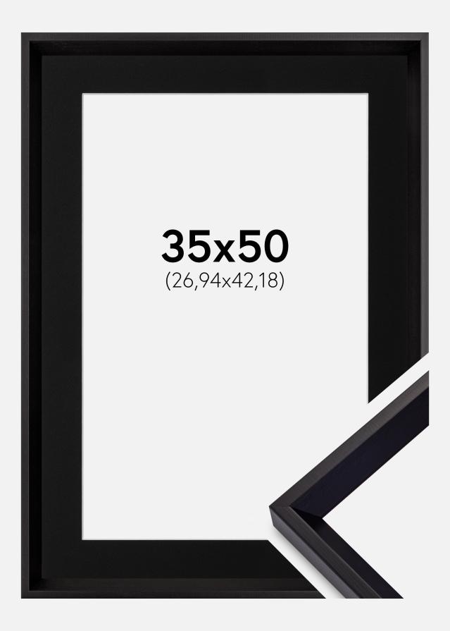 Ramme Globe Sort 35x50 cm - Passepartout Sort 11x17 inches