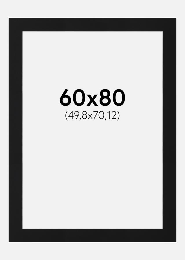 Passepartout Sort Standard (Hvid kerne) 60x80 cm (49,8x70,12)