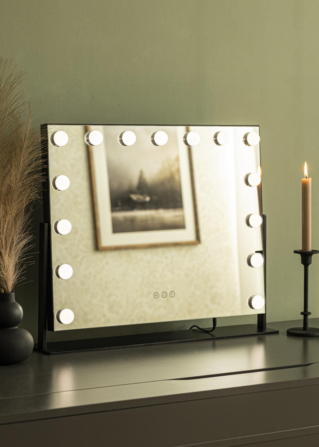 Product Image for KAILA Makeupspejl Soft Corner LED Sort 60x52 cm