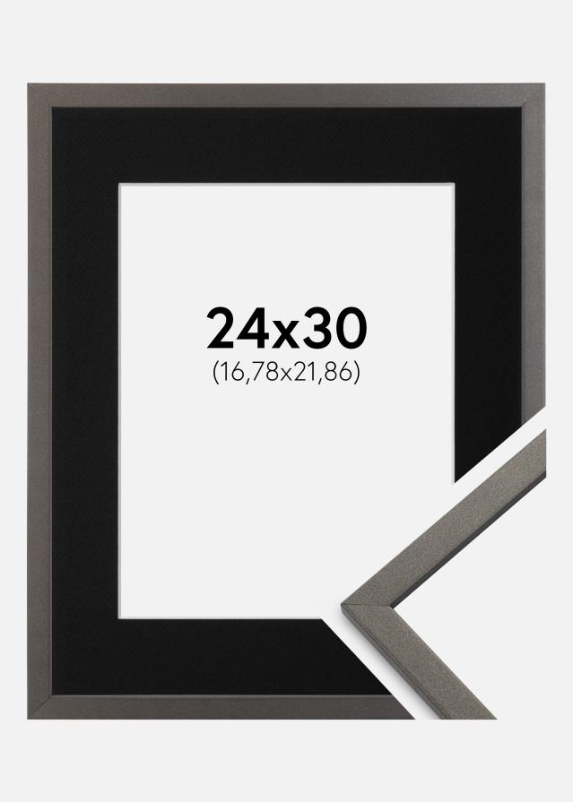 Ramme Edsbyn Grafit 24x30 cm - Passepartout Sort 7x9 inches