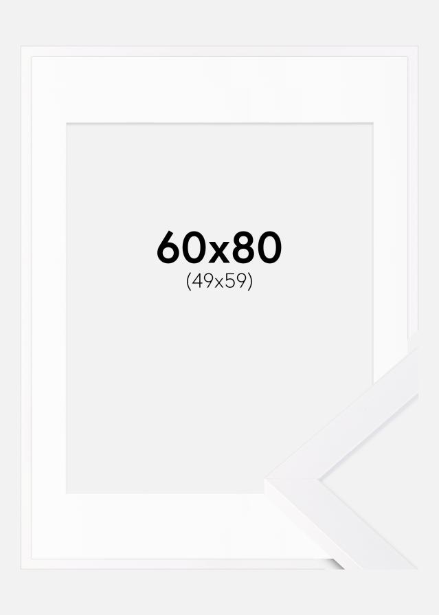 Ramme Selection Hvid 60x80 cm - Passepartout Hvid 50x60 cm