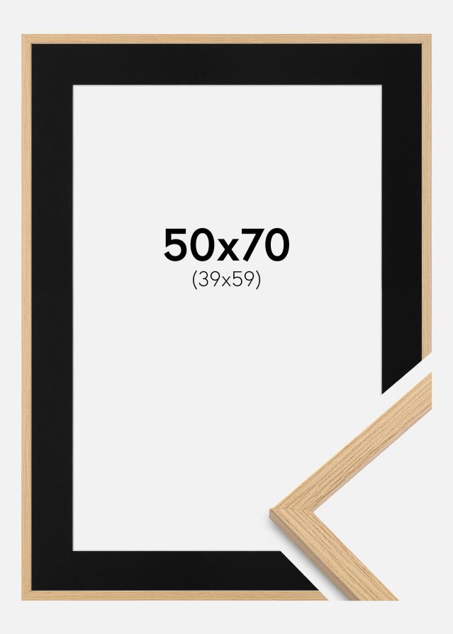 Ramme Galant Eg 50x70 cm - Passepartout Sort 40x60 cm