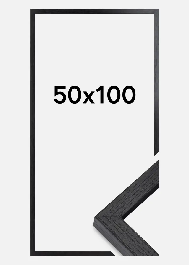 BGA Boksramme Akrylglas Sort 50x100 cm