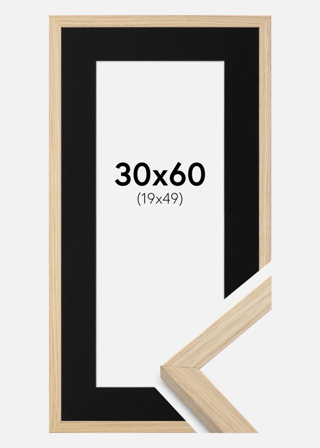 Ramme Grimsåker Eg 30x60 cm - Passepartout Sort 20x50 cm