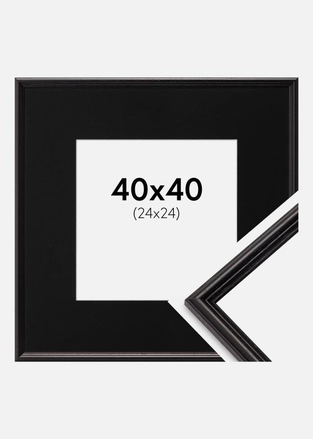 Ramme Horndal Sort 40x40 cm - Passepartout Sort 25x25 cm