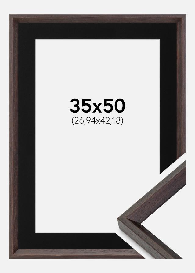 Ramme Globe Espresso 35x50 cm - Passepartout Sort 11x17 inches