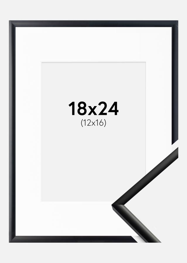 Ramme New Lifestyle Mat Sort 18x24 cm - Passepartout Hvid 13x17 cm
