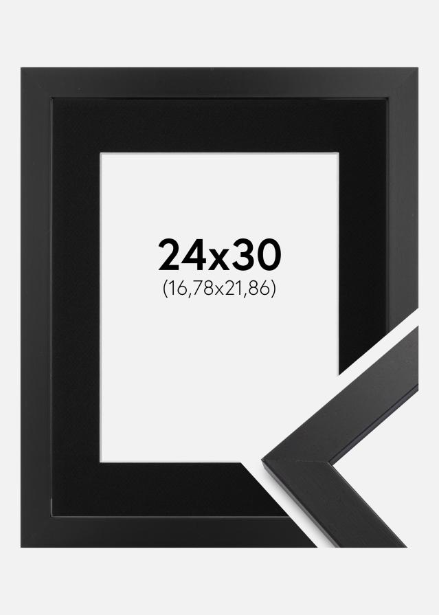 Ramme Black Wood 24x30 cm - Passepartout Sort 7x9 inches