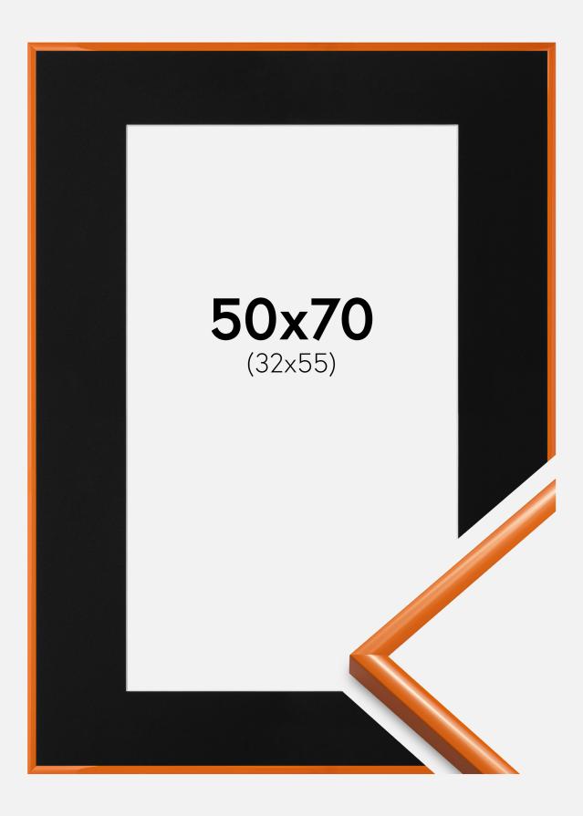 Ramme New Lifestyle Lys Orange 50x70 cm - Passepartout Sort 33x56 cm
