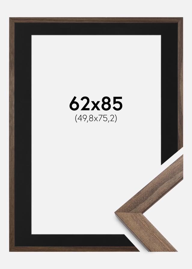 Ramme Stilren Valnød 62x85 cm - Passepartout Sort 20x30 inches (50,8x76,2 cm)