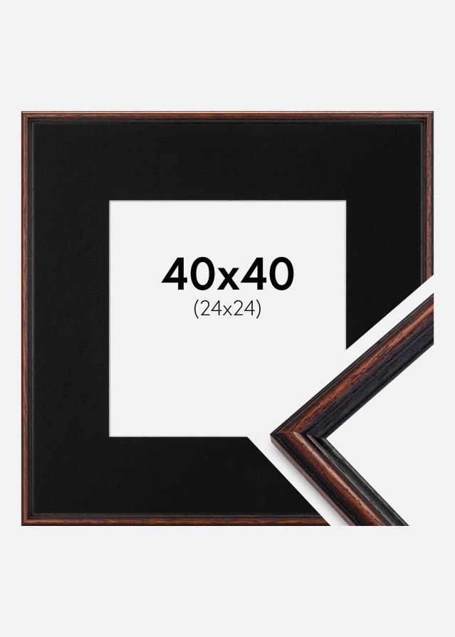 Ramme Horndal Valnød 40x40 cm - Passepartout Sort 25x25 cm