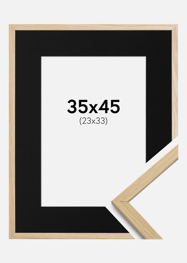 Ramme Edsbyn Eg 35x45 cm - Passepartout Sort 24x34 cm
