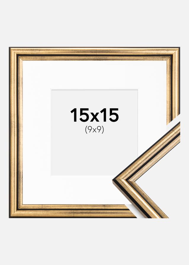 Ramme Horndal Guld 15x15 cm - Passepartout Hvid 10x10 cm