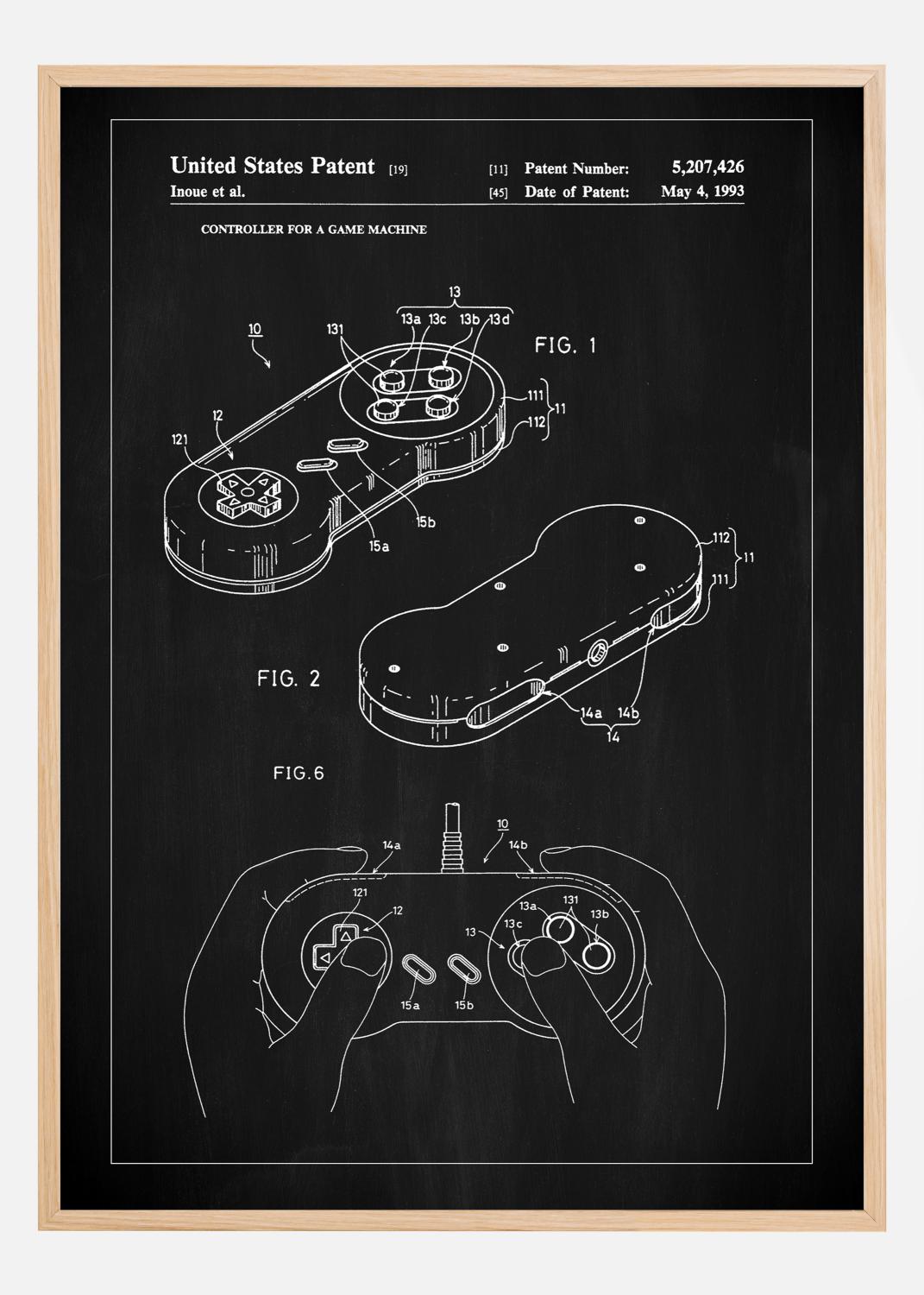 Product Image for Patent Print - Game Controller I - Black Plakat (21x29.7 cm (A4))