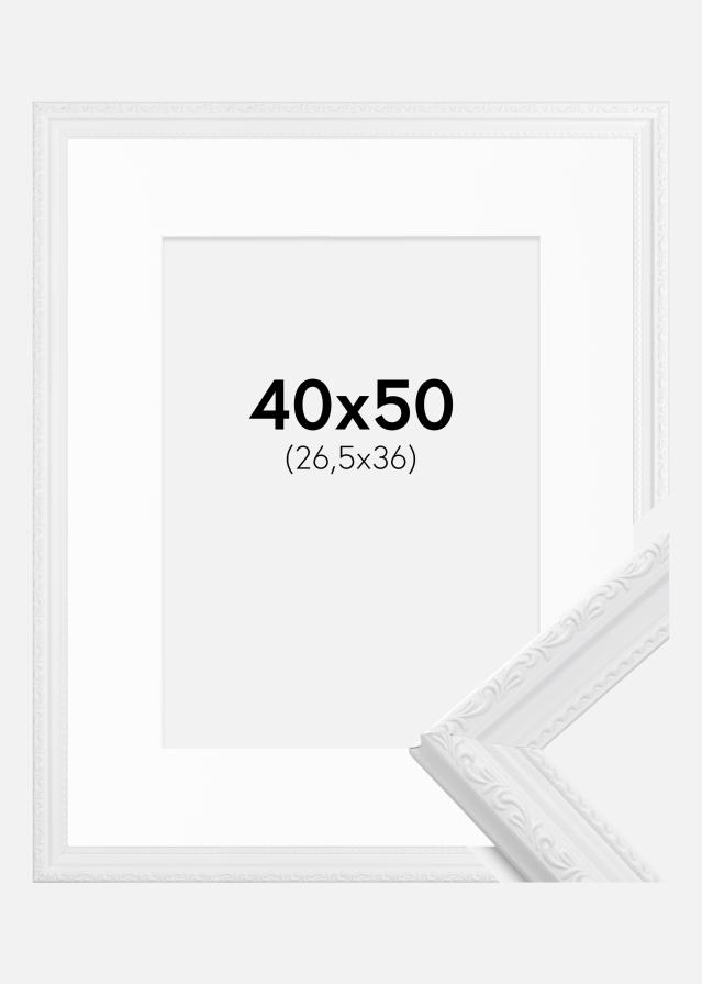 Ramme Abisko Hvid 40x50 cm - Passepartout Hvid 27,5x37 cm