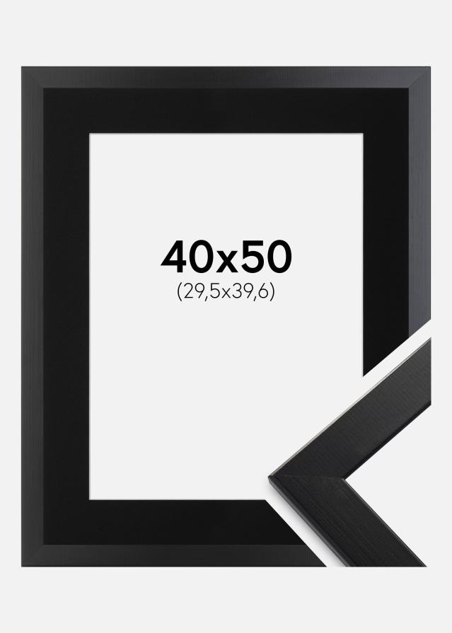 Ramme Trendline Sort 40x50 cm - Passepartout Sort 12x16 inches