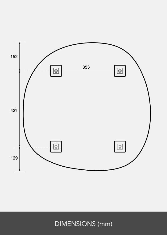 Spejl Roundy II 70x70 cm
