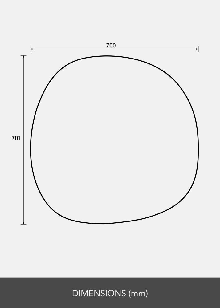Spejl Roundy II 70x70 cm