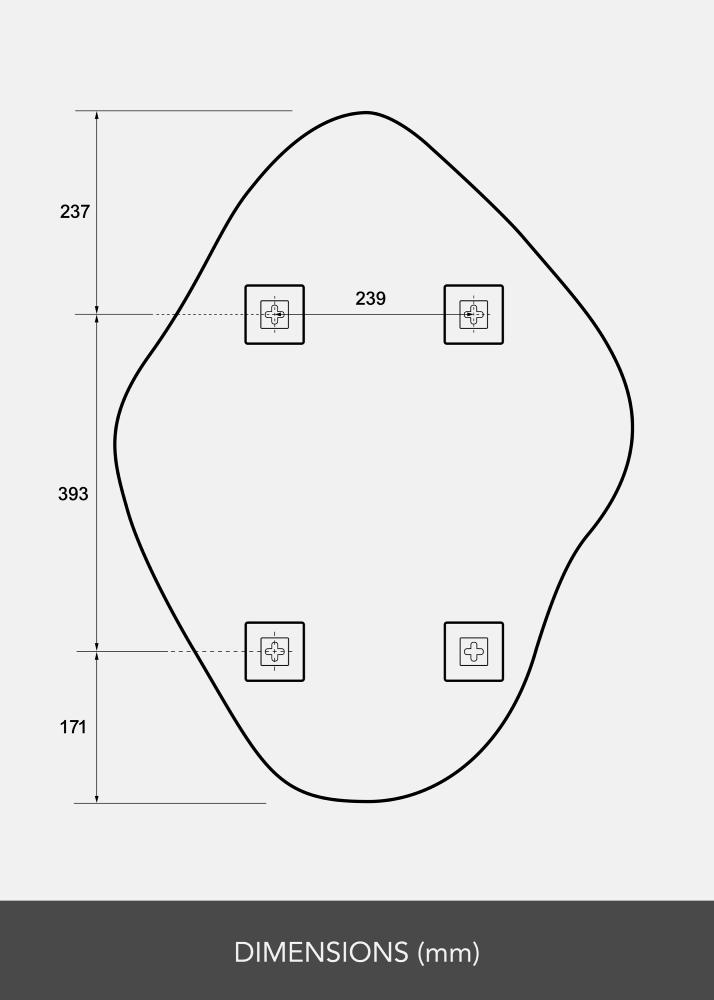 Spejl Biface 60x80 cm