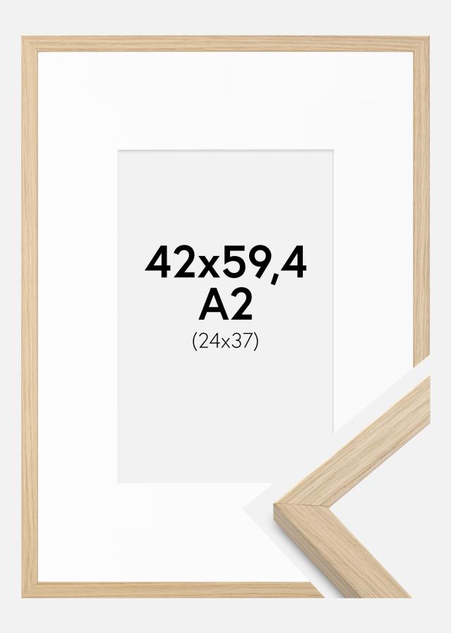 Ramme Grimsåker Eg 42x59,4 cm (A2) - Passepartout Hvid 25x38 cm
