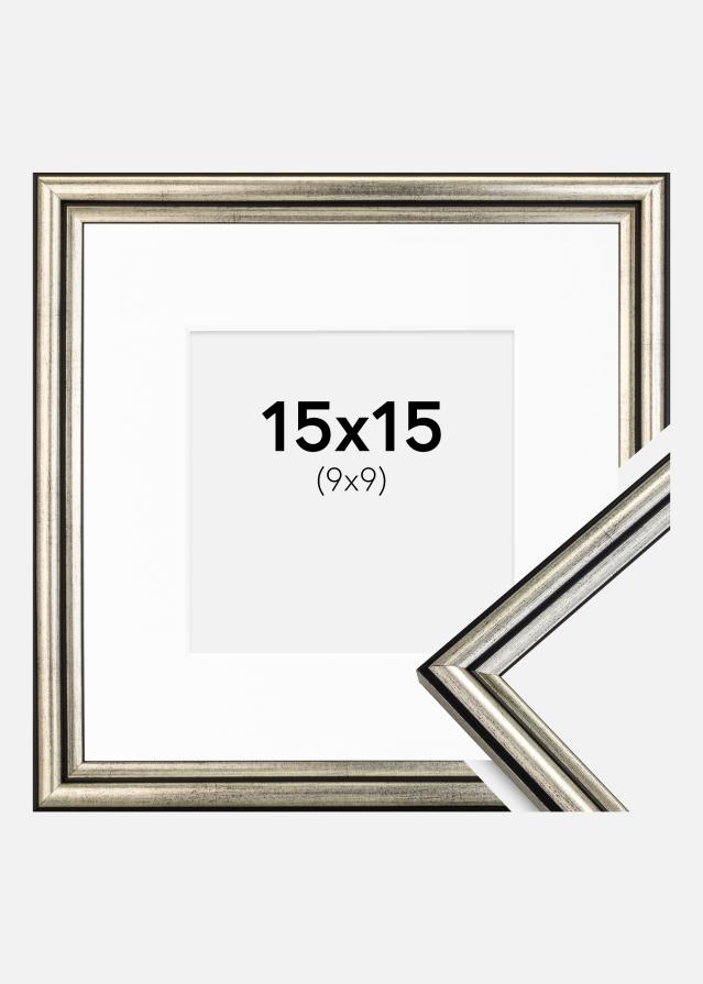 Ramme Horndal Sølv 15x15 cm - Passepartout Hvid 10x10 cm