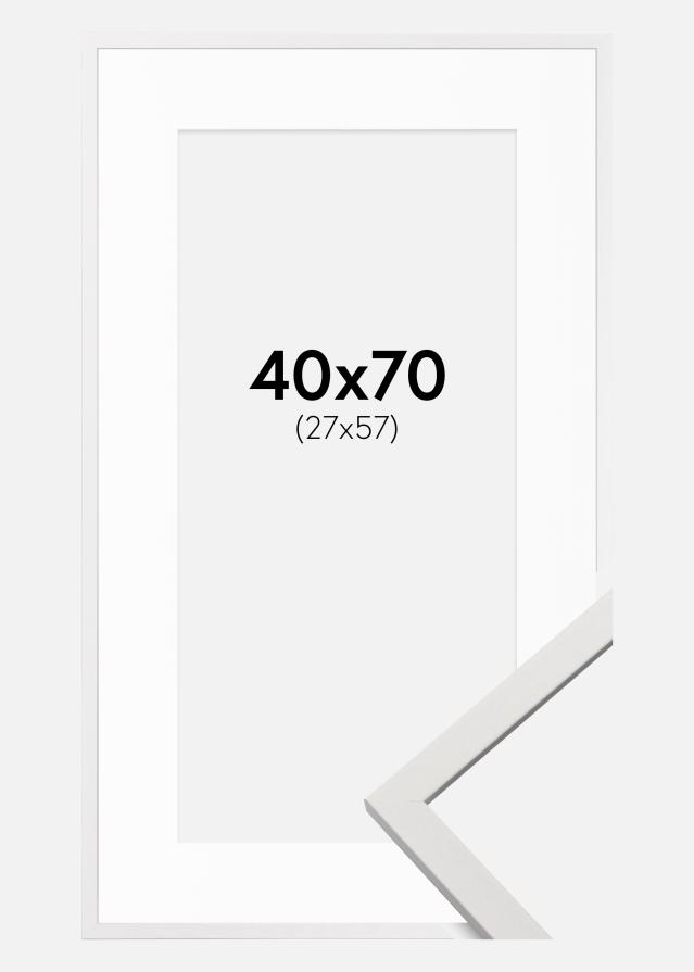 Ramme Edsbyn Hvid 40x70 cm - Passepartout Hvid 28x58 cm