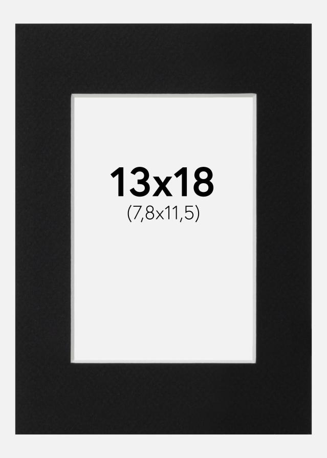 Passepartout Sort Standard (Hvid kerne) 13x18 cm (7,8x11,5)