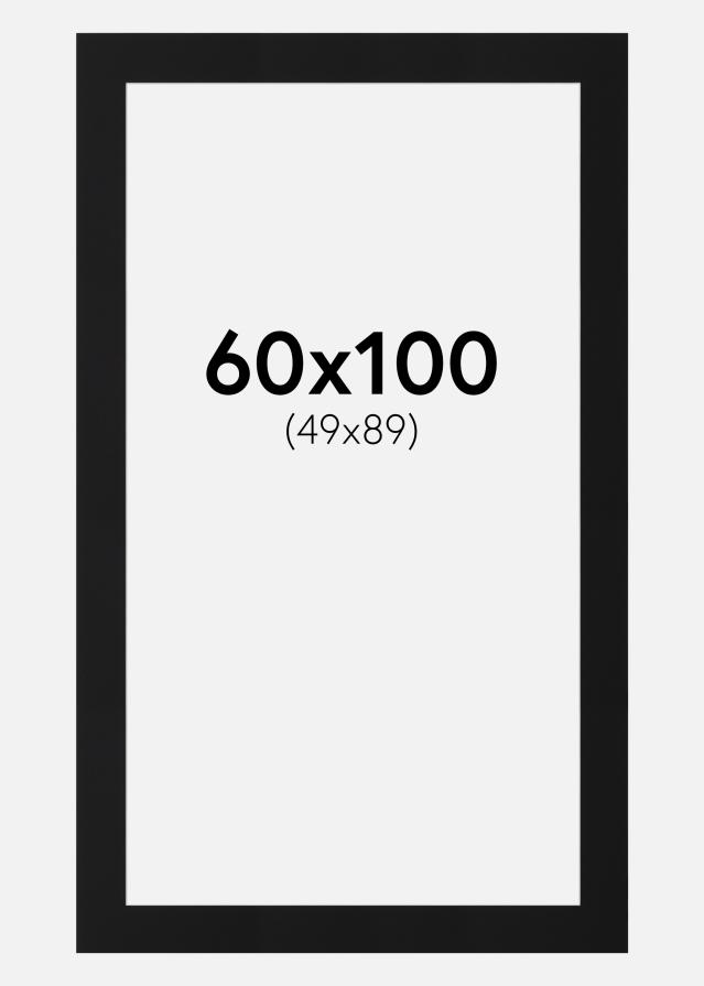 Passepartout Sort Standard (Hvid kerne) 60x100 cm (49x89)