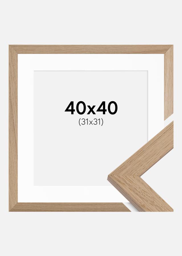 Ramme Trendline Eg 40x40 cm - Passepartout Hvid 32x32 cm