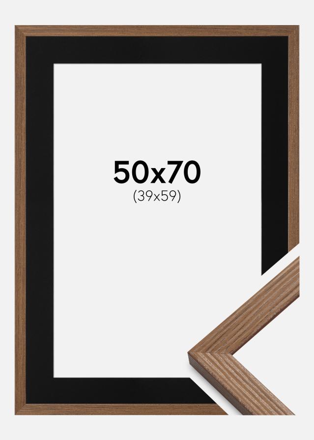 Ramme Fiorito Mørk Eg 50x70 cm - Passepartout Sort 40x60 cm