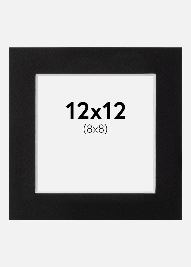 Passepartout Canson Sort (Hvid kerne) 12x12 cm (8x8)
