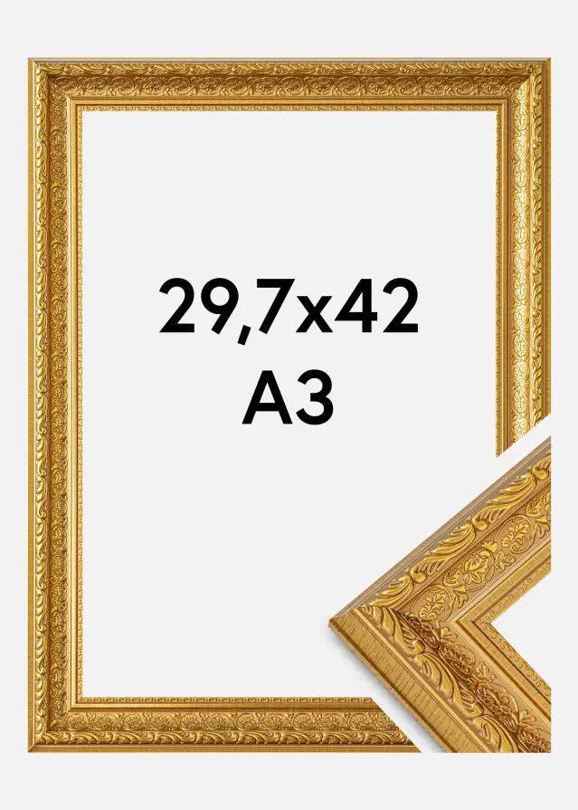 Ramme Ornate Akrylglas Guld 29,7x42 cm (A3)