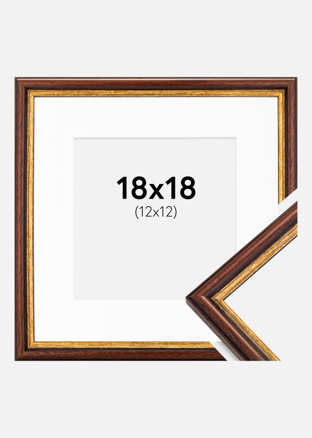 Ramme Horndal Brun 18x18 cm - Passepartout Hvid 13x13 cm