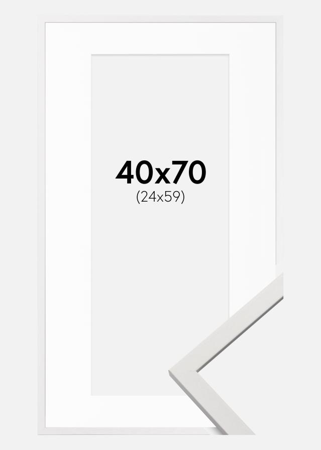 Ramme Edsbyn Hvid 40x70 cm - Passepartout Hvid 25x60 cm