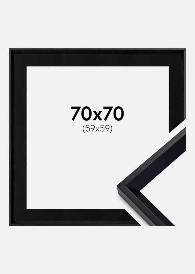 Ramme Globe Sort 70x70 cm - Passepartout Sort 60x60 cm