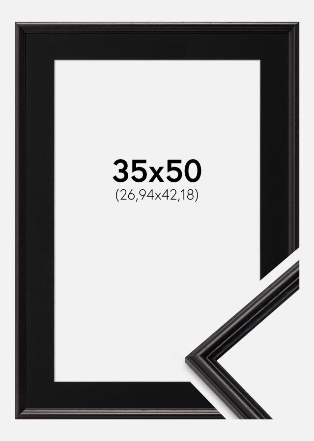 Ramme Horndal Sort 35x50 cm - Passepartout Sort 11x17 inches
