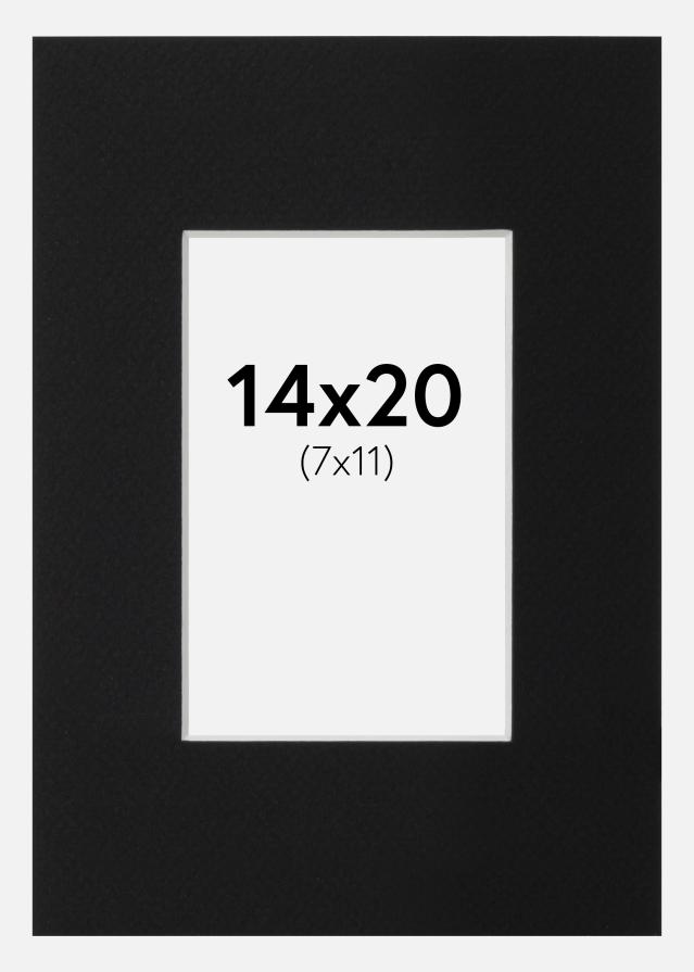 Passepartout Sort Standard (Hvid kerne) 14x20 cm (7x11)