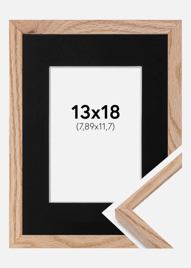 Ramme E-Line Eg 13x18 cm - Passepartout Sort 3,5x5 inches