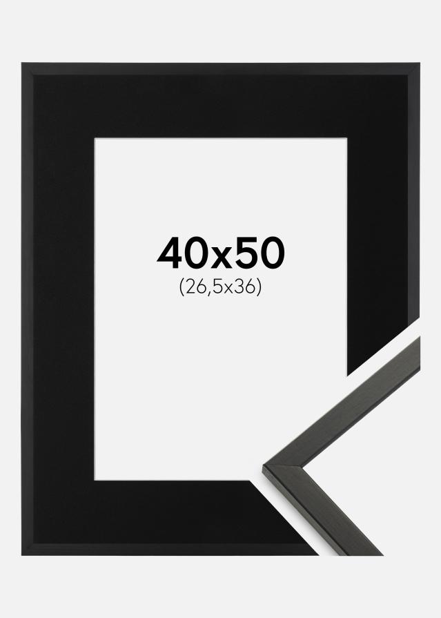 Ramme Galant Sort 40x50 cm - Passepartout Sort 27,5x37 cm