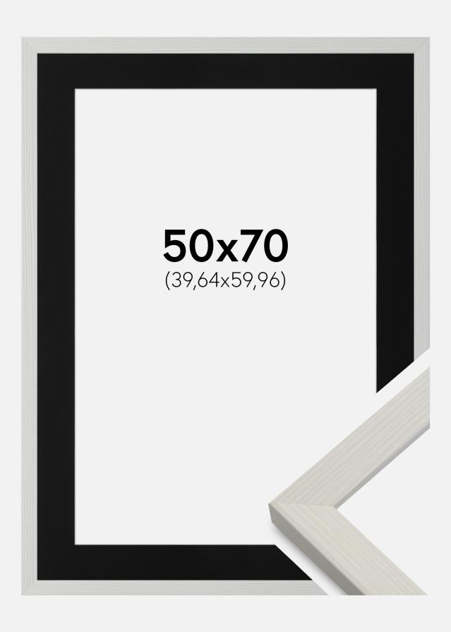 Ramme Fiorito Hvid 50x70 cm - Passepartout Sort 16x24 inches