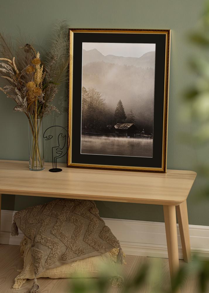 Ramme Abisko Guld 30x40 cm - Passepartout Sort 18x27 cm