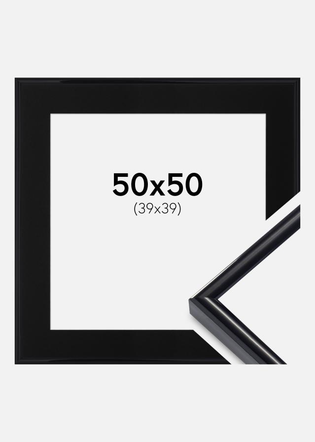 Ramme Victoria Sort 50x50 cm - Passepartout Sort 40x40 cm