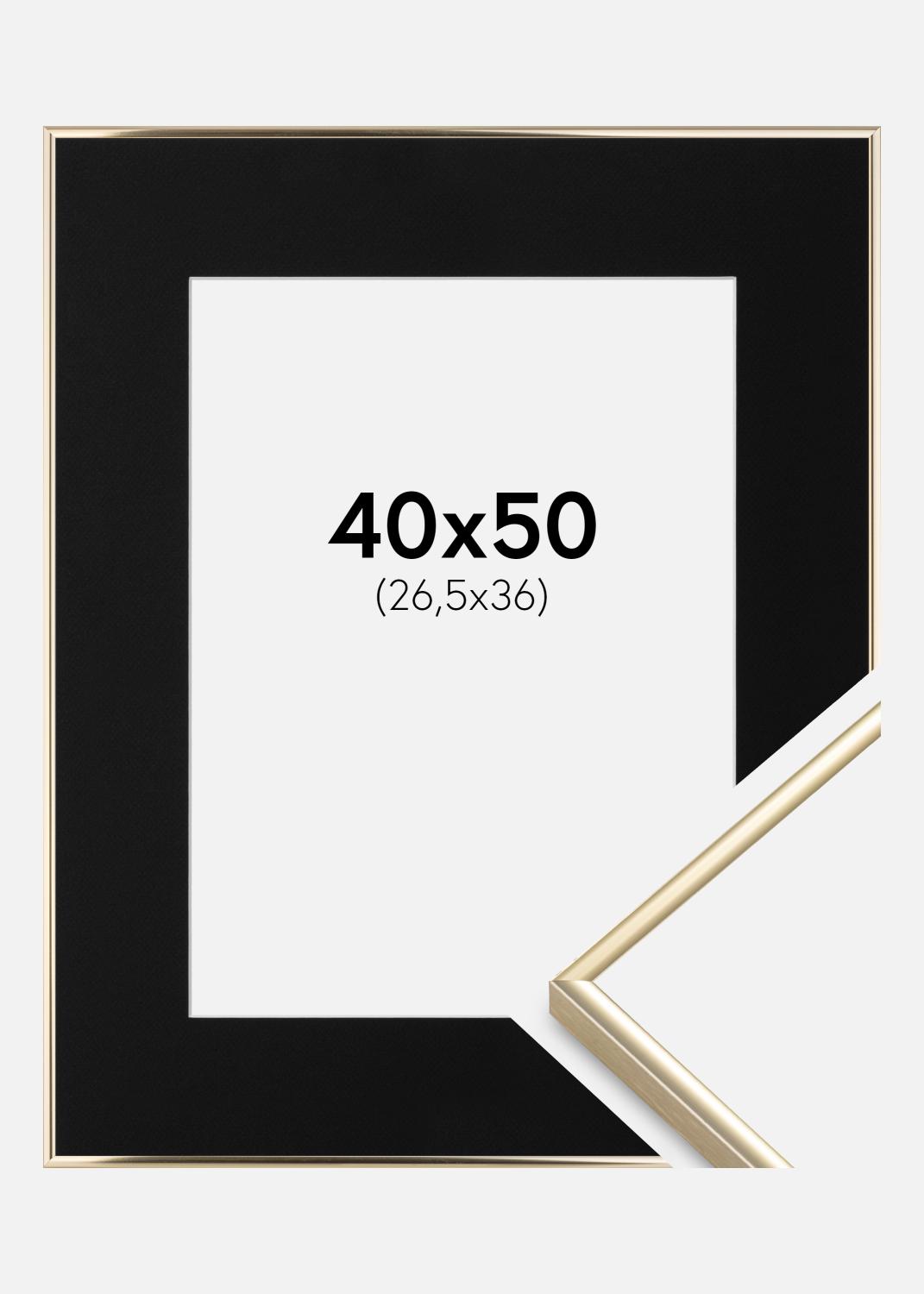 Product Image for Ramme Visby Blank Guld 40x50 cm - Passepartout Sort 27,5x37 cm