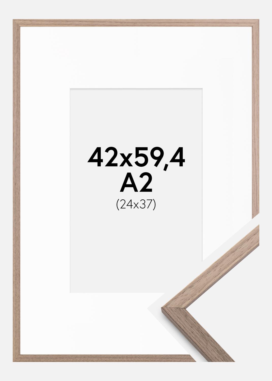 Product Image for Ramme Edsbyn Lys Valnød 42x59,4 cm (A2) - Passepartout Hvid 25x38 cm