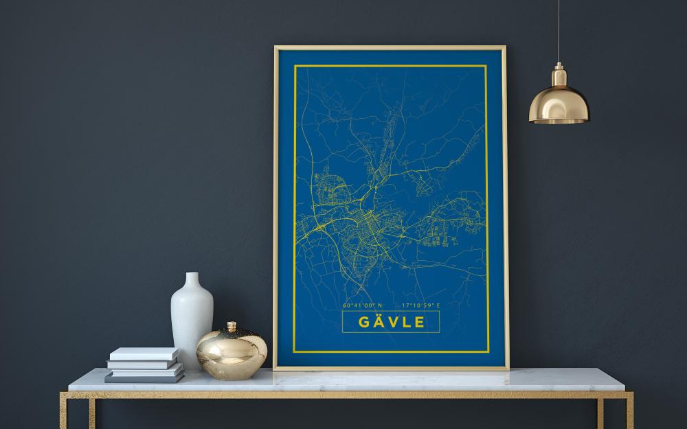 Kort - Gävle - Blå