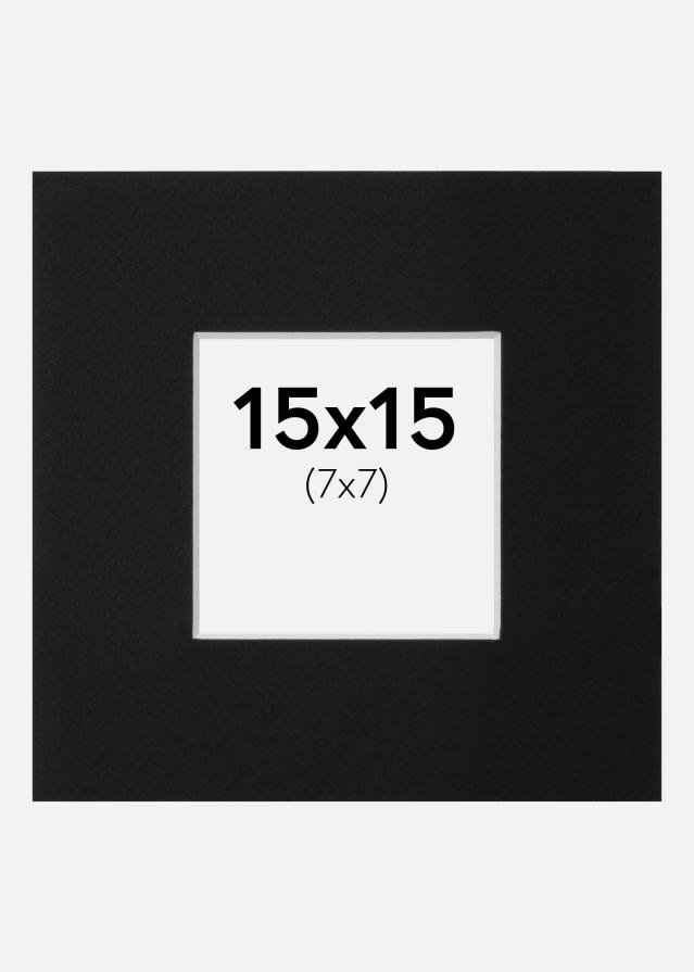 Passepartout Sort Standard (Hvid kerne) 15x15 cm (7x7)