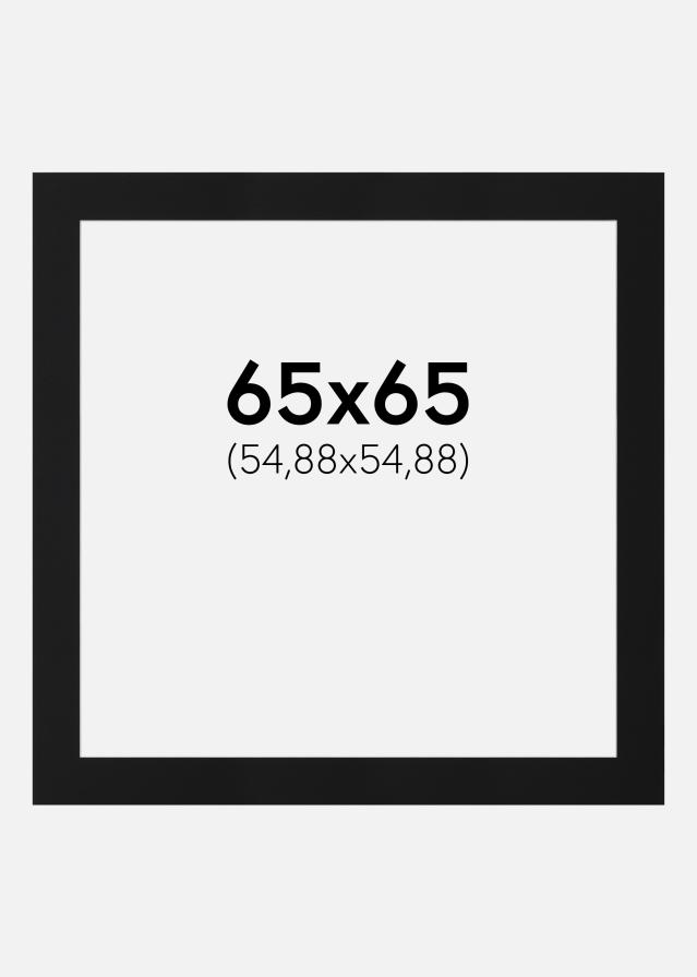Passepartout Sort Standard (Hvid kerne) 65x65 cm (54,88x54,88)