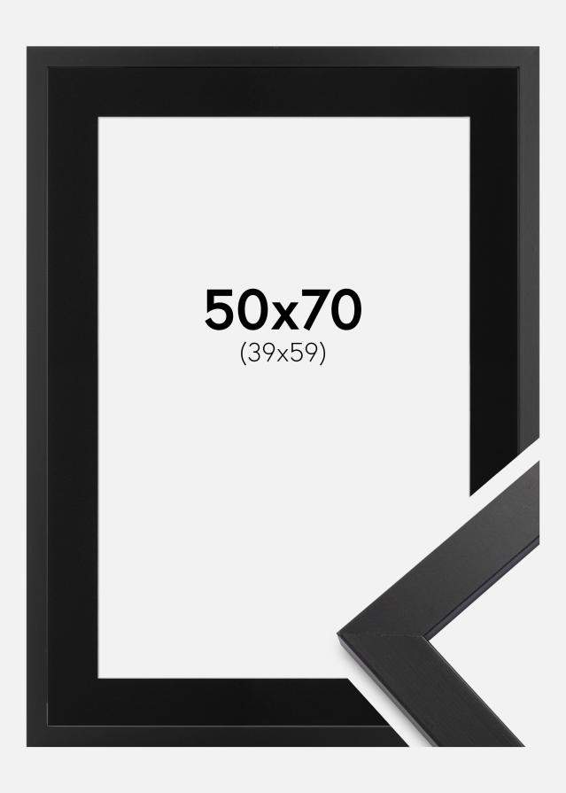 Ramme Black Wood 50x70 cm - Passepartout Sort 40x60 cm