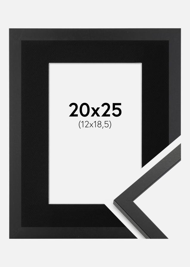 Ramme Trendy Sort 20x25 cm - Passepartout Sort 13x19,5 cm