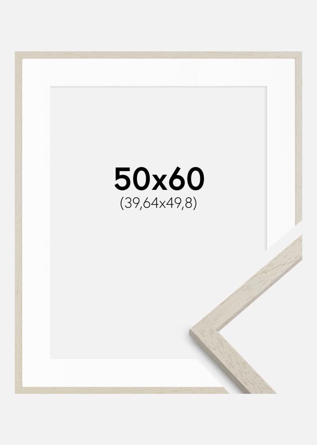 Ramme Edsbyn Sand 50x60 cm - Passepartout Hvid 16x20 inches